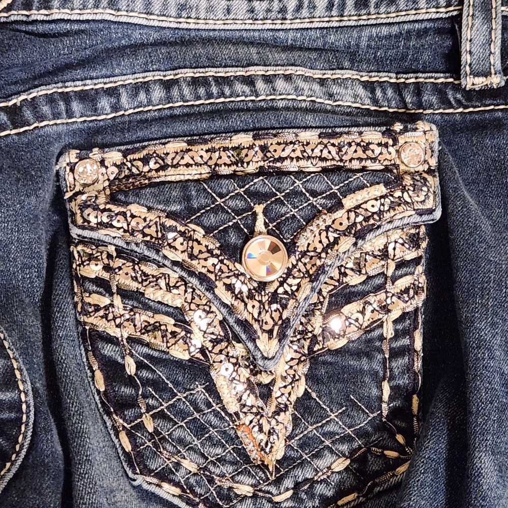 Vigoss Dark Blue Embellished Skinny Jeans